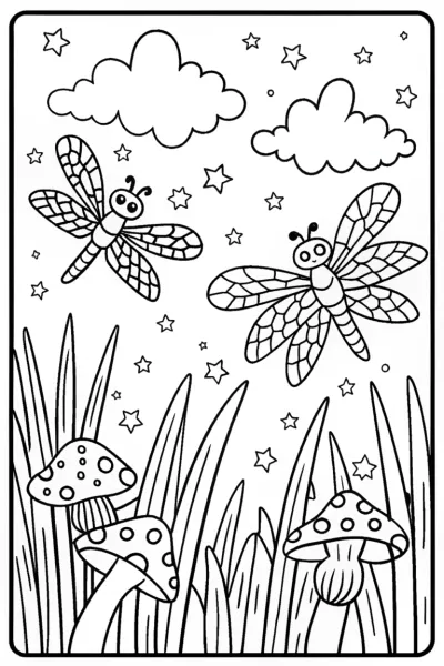 The Lightning Bug Race Coloring Page