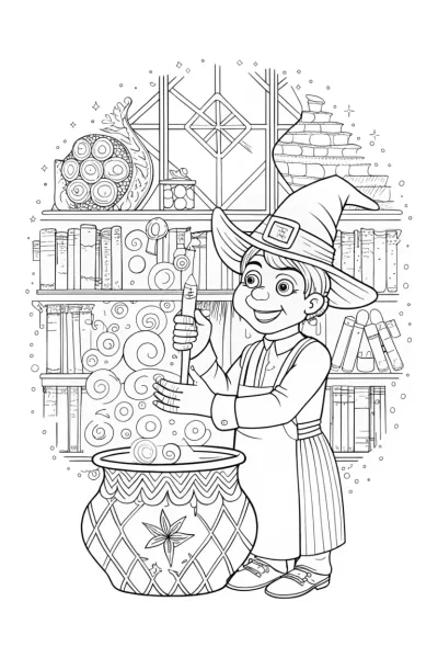 Luigi’s Magical Potion Adventure Coloring Page
