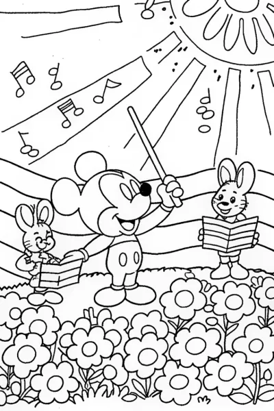 Mickey Mouse’s Magical Music Festival Coloring Page