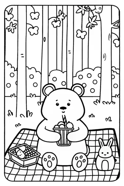 Friendly Forest Picnic with Benny the Bear and Bunny