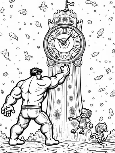 Hulk at the cosmic clock tower