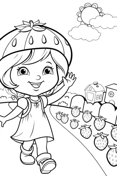 Strawberry Shortcake Berry Bonanza Parade Coloring Page