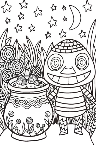 Creeper’s Magical Potion Mix-Up Coloring Page