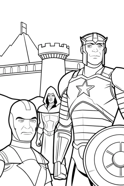 Avengers Time Travelers Coloring Page