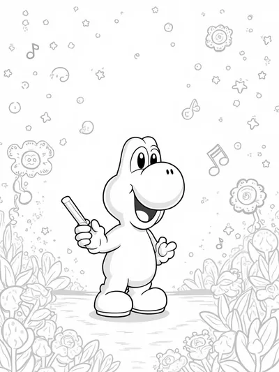 Yoshi conducting a symphony