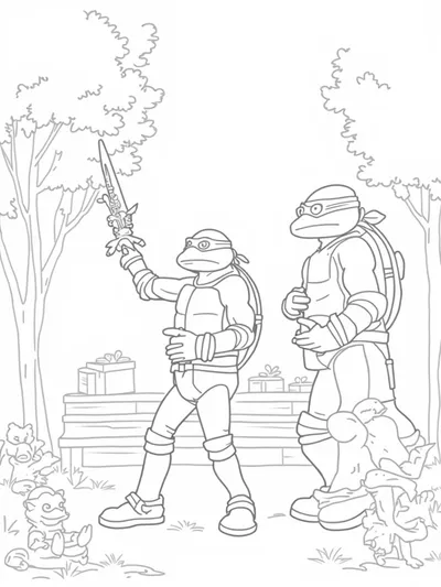 Teenage Mutant Ninja Turtles saving wildlife