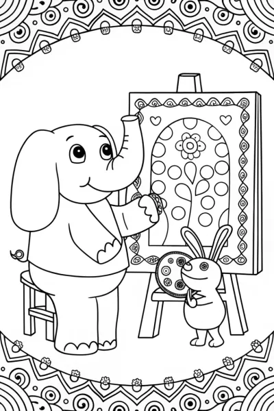 Rainbow buddies creating art together