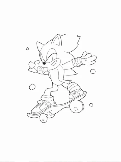 Super Sonic skateboarding in space