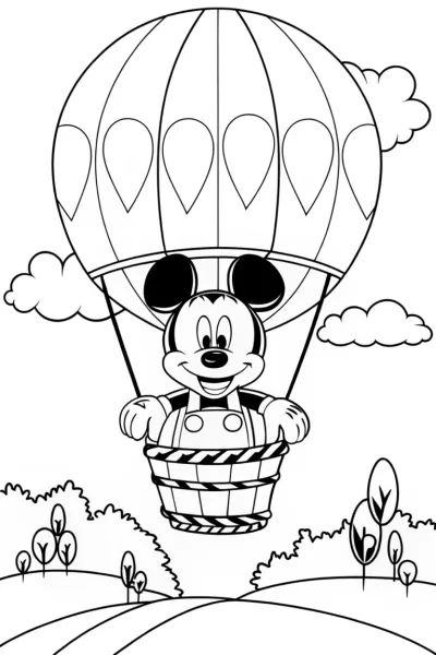 Mickey Mouse in a Balloon Escape