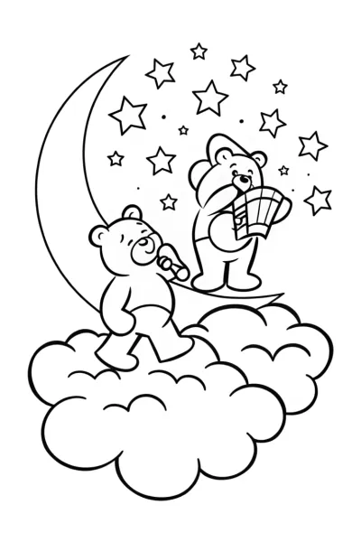 Care Bears Starry Night Symphony Coloring Page