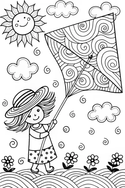 Summer Breeze Coloring Page