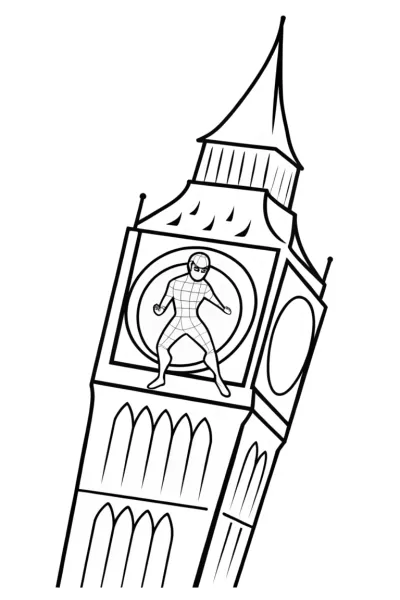 Miles Morales at the clock tower