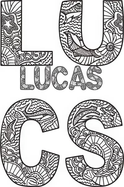 LUCAS Underwater Name Adventure Coloring Page