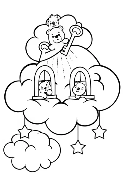 Care Bears Cloud Castle Adventure Coloring Page