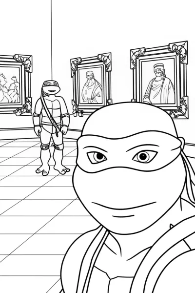 TMNT in an art gallery