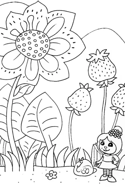 Strawberry Shortcake’s Garden Adventure Coloring Page