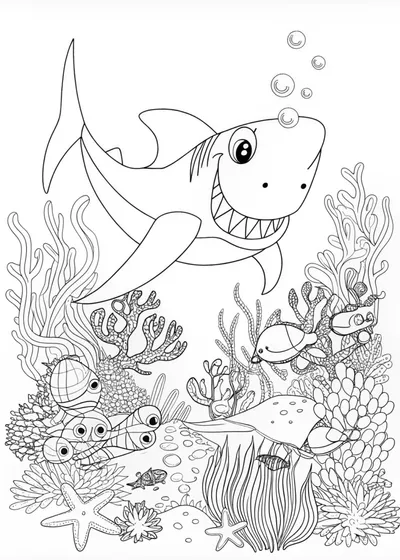 Happy Shark in Ocean Adventure