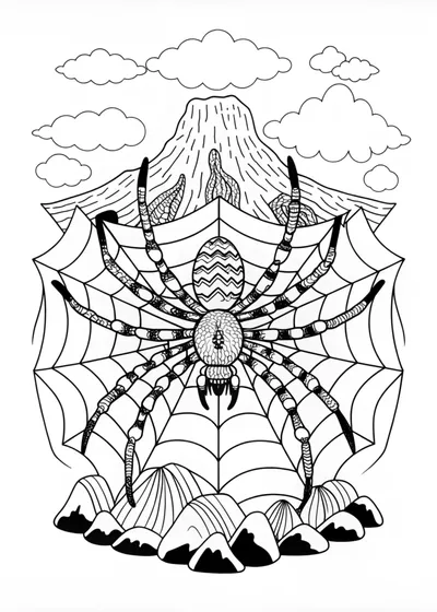 Spider on a Web in Nature