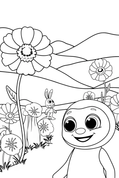 Huggy Wuggy’s Poppy Garden Adventure Coloring Page