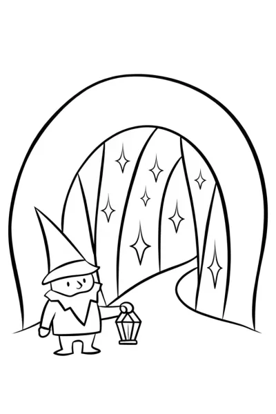 Gnome exploring a crystal cavern