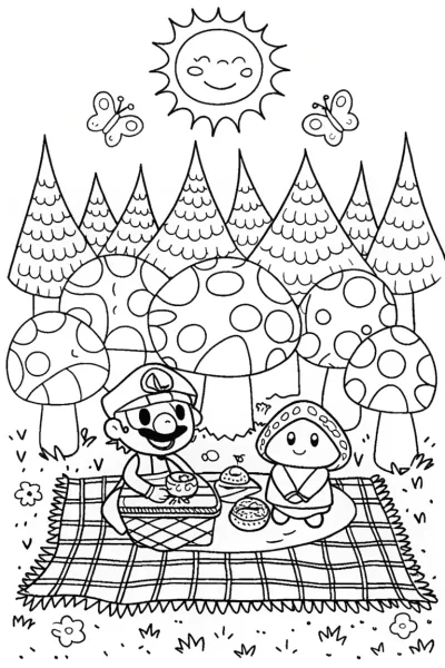 Mario’s Picnic Adventure: Fun in the Mushroom Forest!