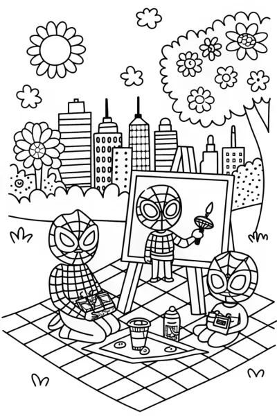 Miles Morales’ Artistic Adventure Coloring Page