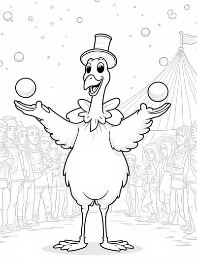 Turkey juggling at the circus