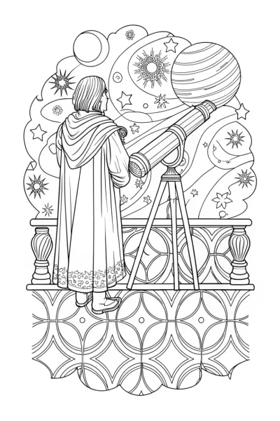 Venom the astronomer coloring page