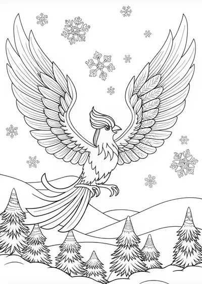 Articuno Soars Over Mountains Coloring Page