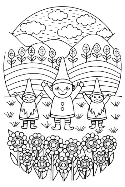 Banban’s cheerful garden exploration coloring page