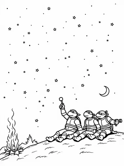 Teenage Mutant Ninja Turtles stargazing