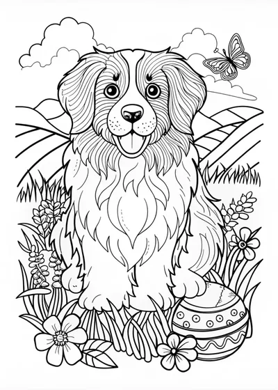 Majestic Saint Bernard Coloring Page