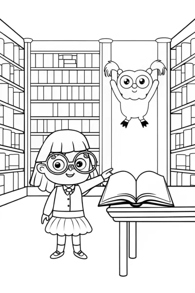 Hello Kitty’s Enchanted Library Adventure Coloring Page