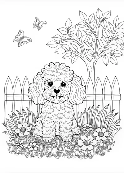Puppy Pals: Fluffy Bichon Coloring Fun