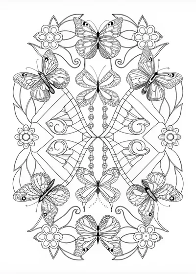 Butterfly Kaleidoscope Coloring Adventure