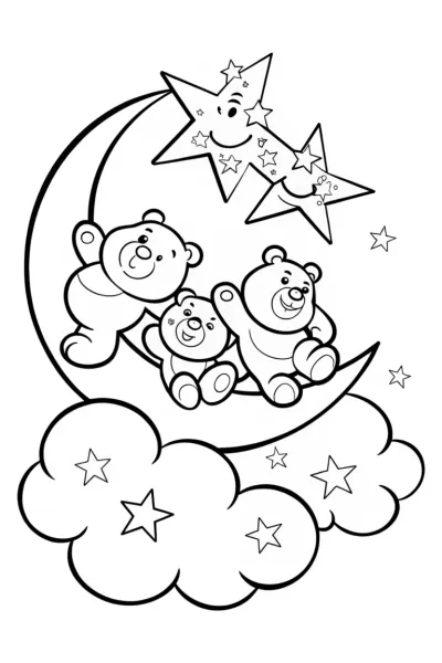 Care Bears’ Starry Night Adventure Coloring Page
