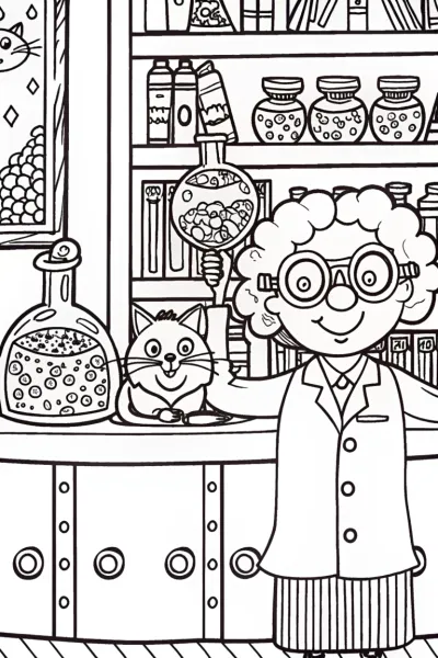 Gabby’s Cat Science Lab Coloring Page
