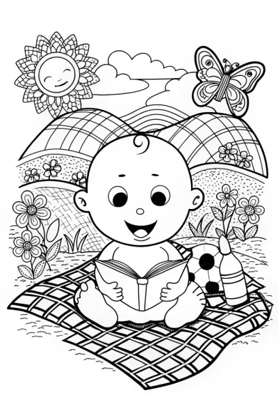 Baby’s First Art Adventure Coloring Page