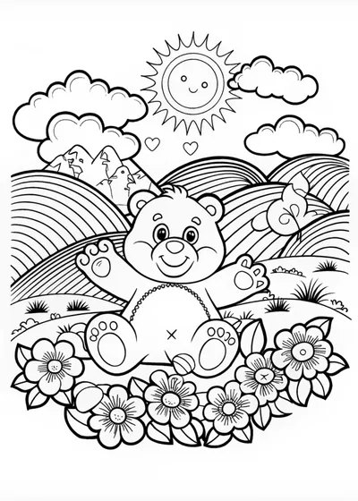 Happy Teddy Bear Coloring Fun