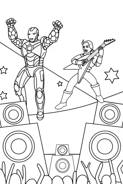 Avengers Talent Show Coloring Page