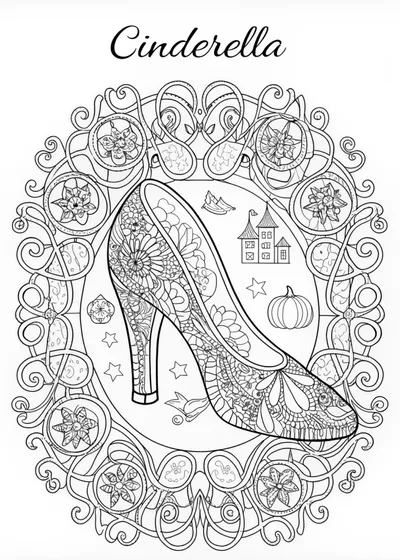 Cinderella’s Magical Shoe: A Royal Coloring Adventure