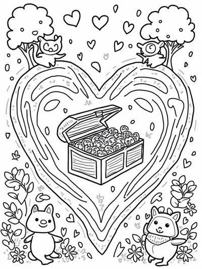 Heart-shaped maze with friends