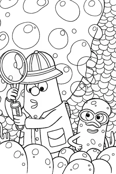 Captain Barnacles and Kwazii Underwater Detective Coloring Page