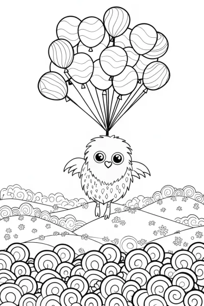 Chick’s Colorful Balloon Flight
