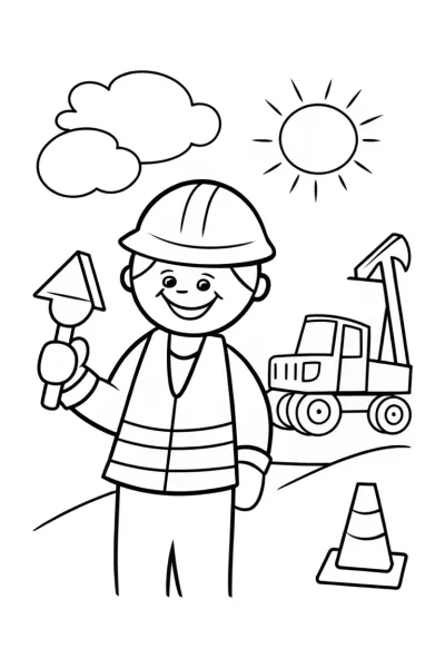 Blippi’s Exciting Construction Adventure Coloring Page