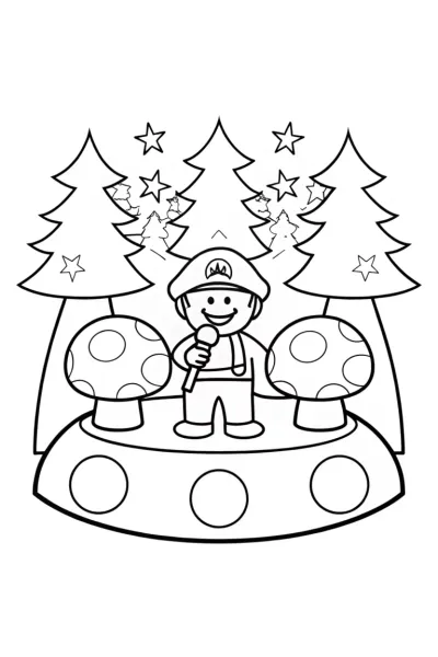 Mario’s Enchanted Music Festival Coloring Page