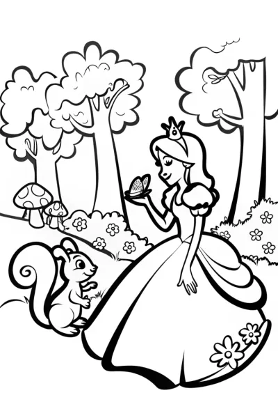 Enchanted princess surrounded by nature