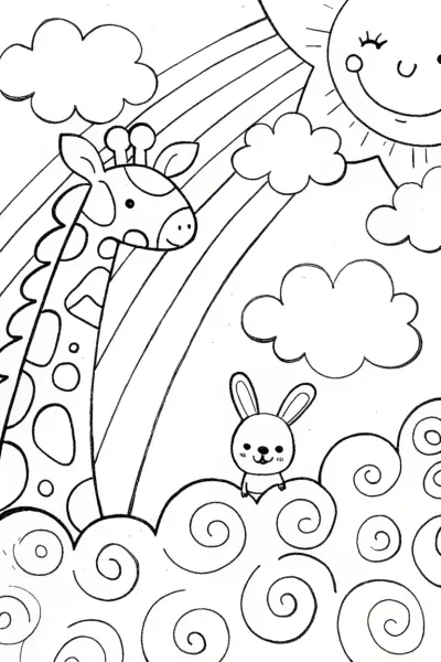 Rainbow Friends: Cloudy Adventure Coloring Page