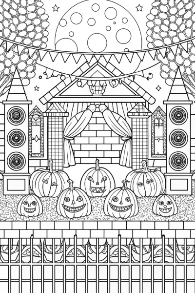 Halloween music festival scene