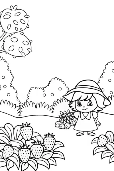 Strawberry Shortcake in a berry garden